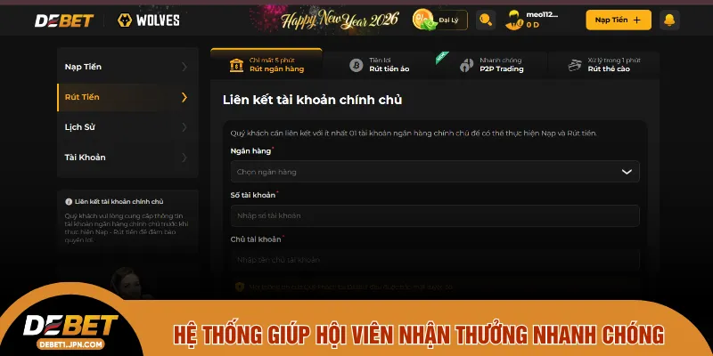 Hệ thống giúp hội viên nhận thưởng nhanh chóng